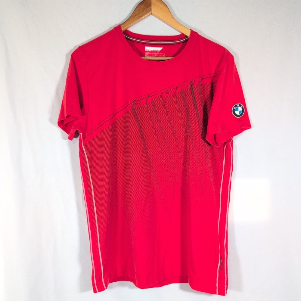 BMW MOTORRAD Red T SHIRT SPORT DYNAMIC SLEEVE LOGO SIZE L MADE IN PORTUGAL